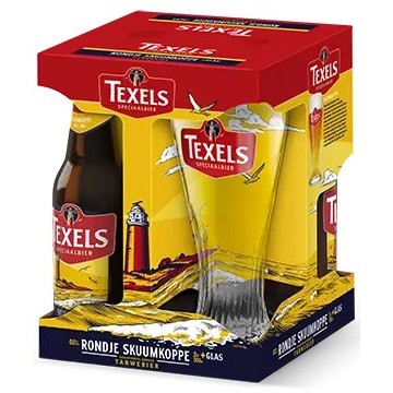 Biergeschenk Rondje Texels Skuumkoppe 3 flesjes + glas